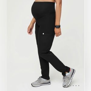 FIGS Yola Maternity Scrub Skinny Pants Black Medium Tall